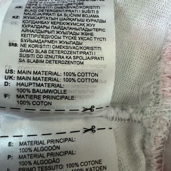 Adidas Original 100% cotton marble/Multicolor Logo Crop Top Sweatshirt Size XS - Picture 8 of 8